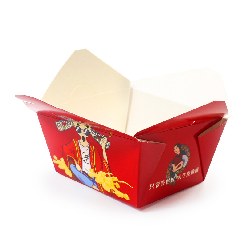 Customized Logo Printing Disposable Take Away Kraft Paper Salad Box Fast Food Packaging Lunch Box