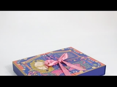 Coloriage en feuille d'or Impression de calendrier Boîte à cadeaux pliable avec ruban